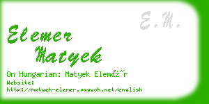 elemer matyek business card